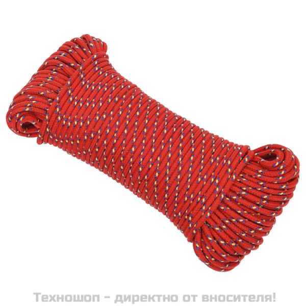 Въже за лодка Червено 3 мм 50 м полипропилен