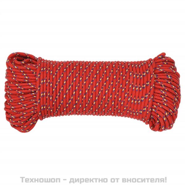 Въже за лодка Червено 4 мм 25 м полипропилен