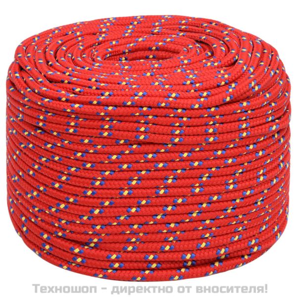 Въже за лодка Червено 8 мм 25 м полипропилен