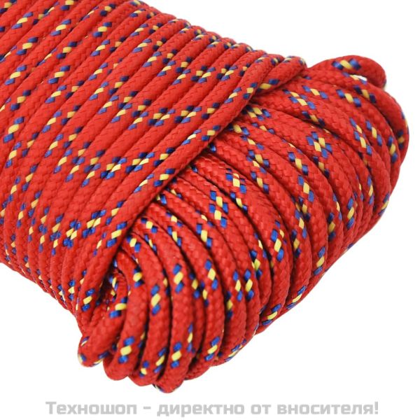 Въже за лодка Червено 5 мм 50 м полипропилен