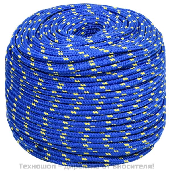 Въже за лодка синьо 10 мм 500 м полипропилен