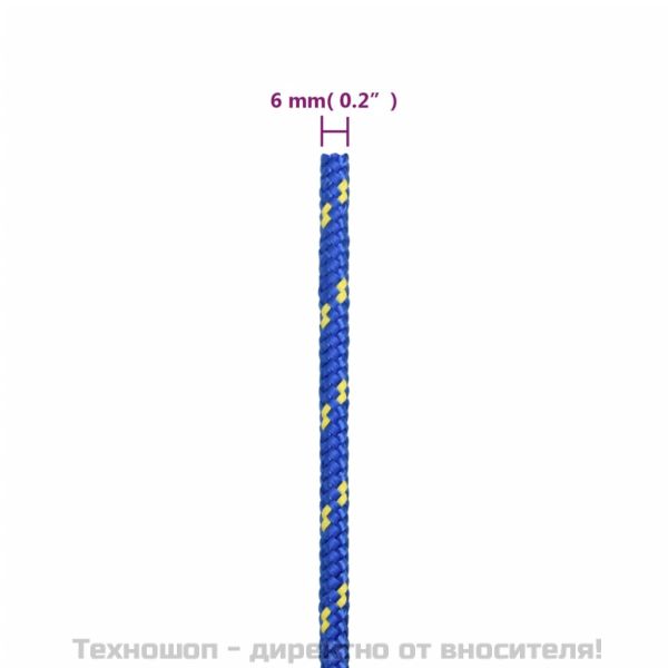 Въже за лодка синьо 6 мм 250 м полипропилен