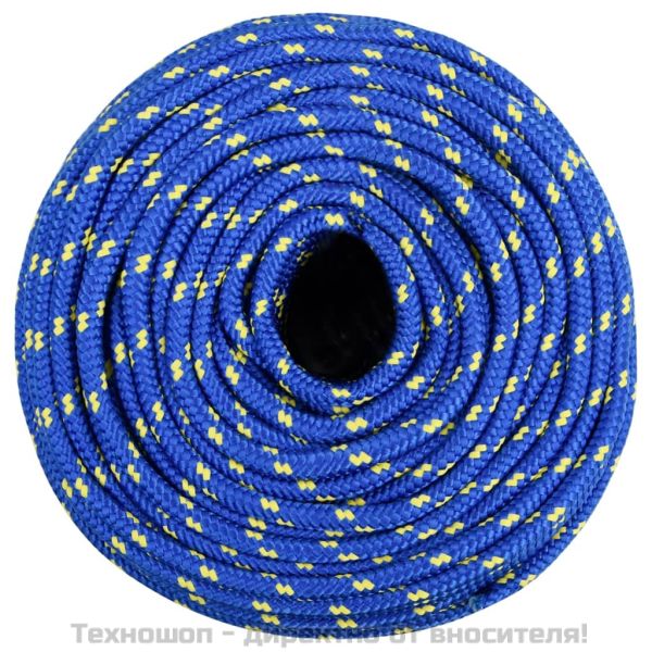 Въже за лодка синьо 6 мм 25 м полипропилен