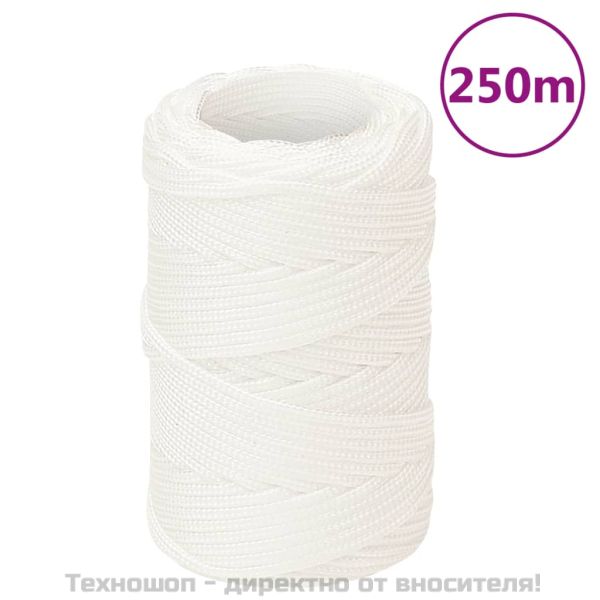 Въже за лодка бяло 2 мм 250 м полипропилен