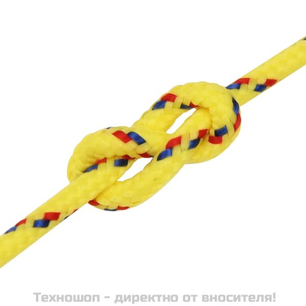 Въже за лодка жълто 2 мм 25 м полипропилен