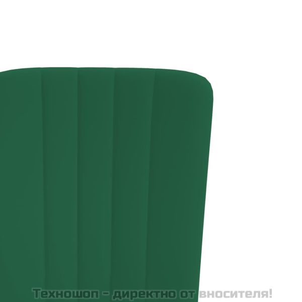 Трапезни столове, 4 бр, тъмнозелени, кадифе