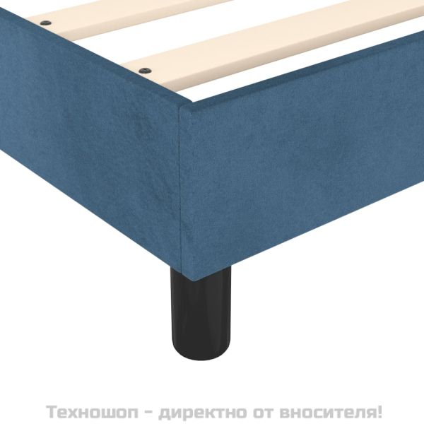 Боксспринг легло с матрак, тъмносиньо, 80x200 см, кадифе
