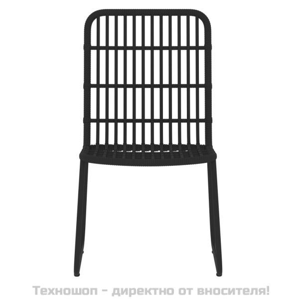 Градински трапезен комплект, 7 части, черен