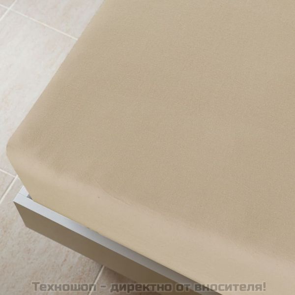 Чаршаф с ластик, таупе, 140x200 см, памук