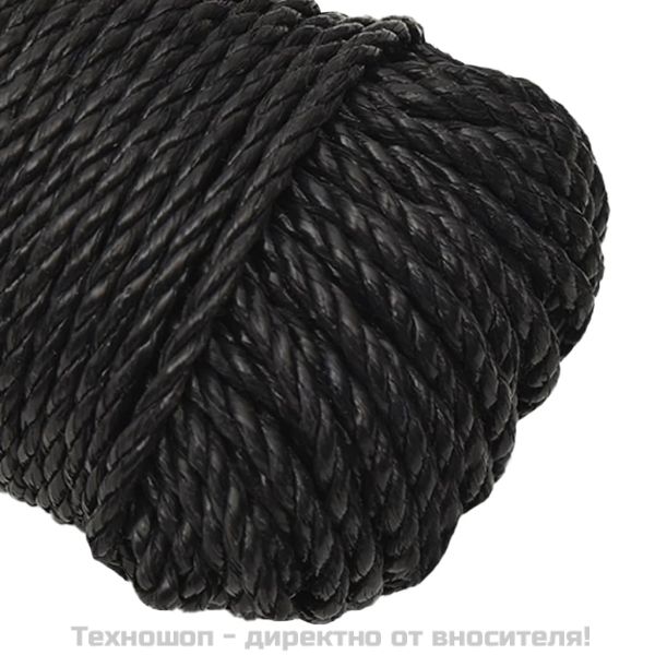 Работно въже черно 8 мм 50 м полипропилен