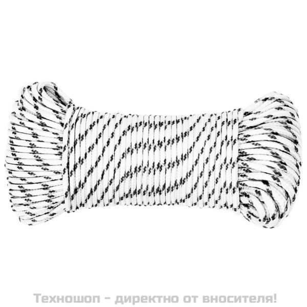 Плетено въже за лодка бяло 3 мм x 500 м полиестер