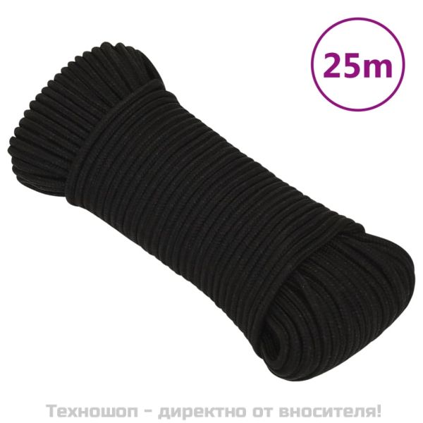 Работно въже черно 4 мм 25 м полиестер