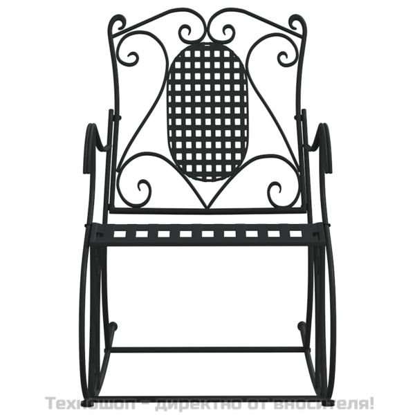 Люлееща се пейка, 84 см, черна, стомана