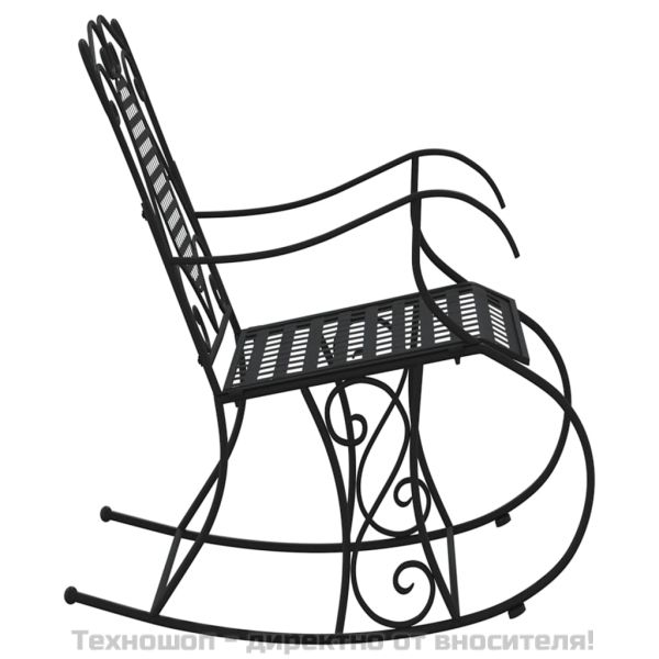 Люлееща се пейка, 84 см, черна, стомана