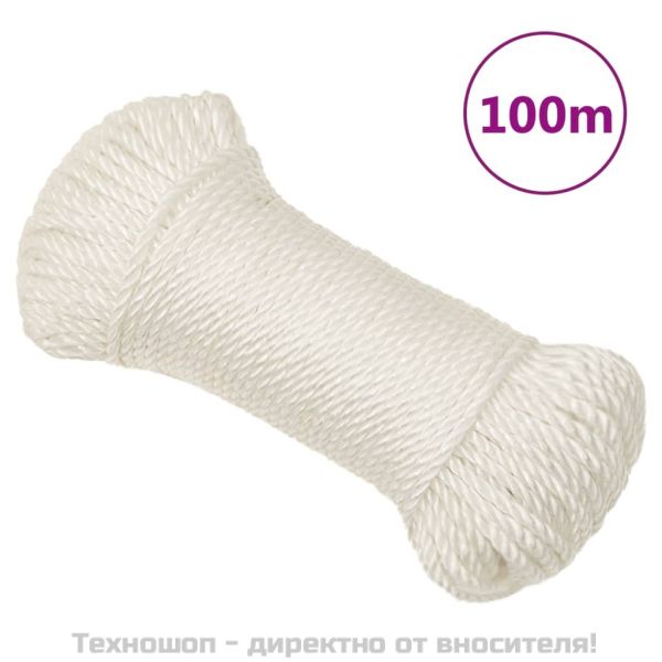 Работно въже бяло 6 мм 100 м полипропилен