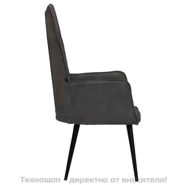 Wingback стол, черен, канава