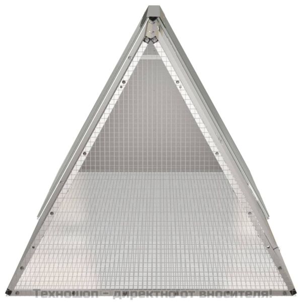 Клетка за зайци сива 201,5x80,5x71 см поцинкована стомана