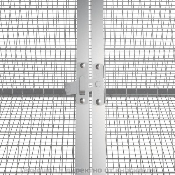 Клетка за зайци сива 201,5x80,5x71 см поцинкована стомана