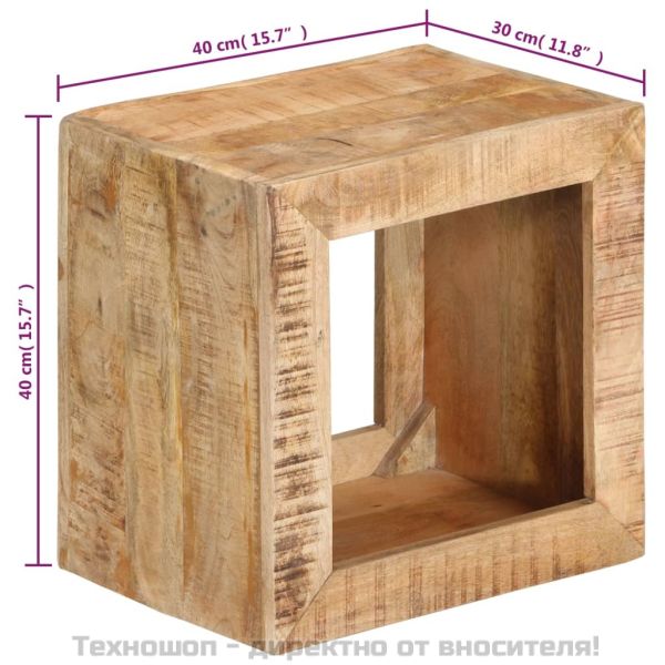 Табуретка 40x30x40 см масивно дърво манго