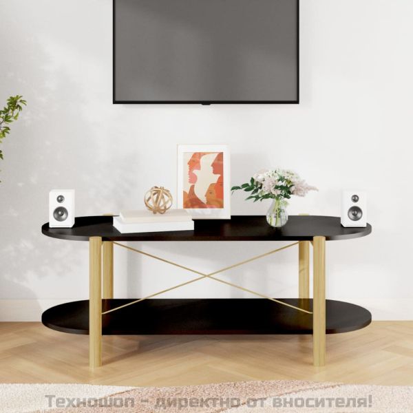 Кафе маса, черна, 110x48x40 см, инженерно дърво