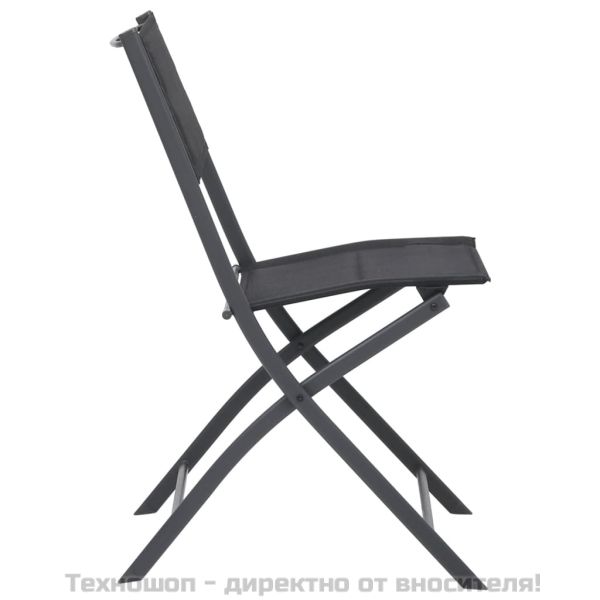 Сгъваеми градински столове, 2 бр, стомана и Textilene