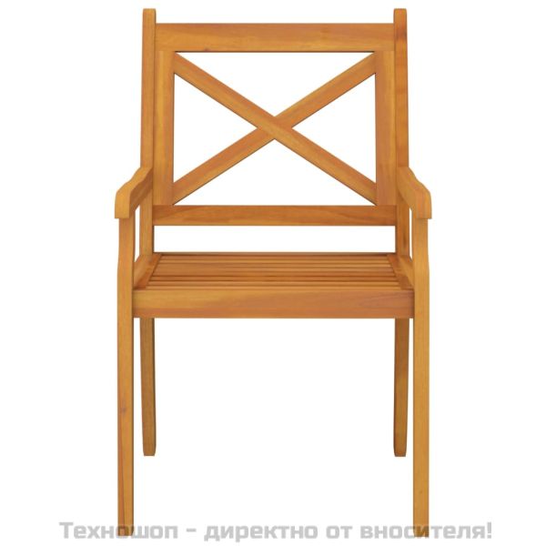 Градински трапезни столове, 3 бр, акация масив