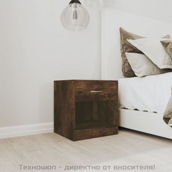 Нощни шкафчета, 2 бр, с чекмеджета, опушен дъб