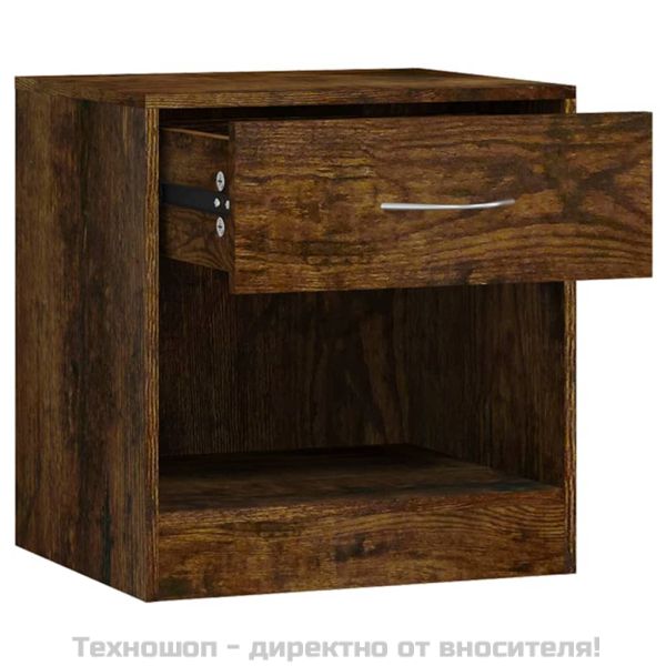 Нощни шкафчета, 2 бр, с чекмеджета, опушен дъб