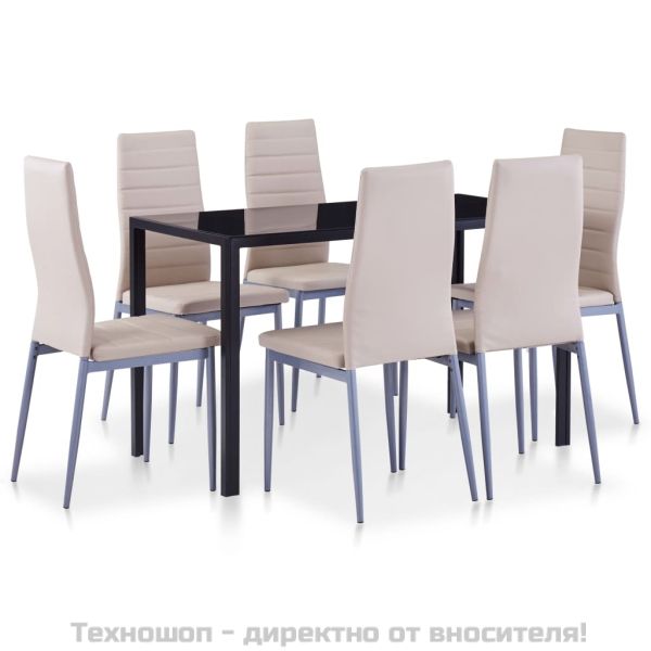 Трапезен комплект, седем части, капучино