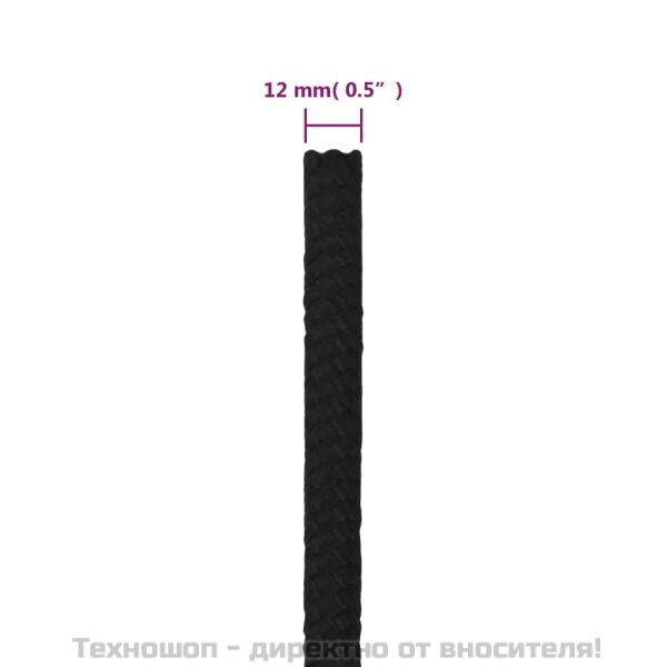 Работно въже черно 12 мм 250 м полиестер