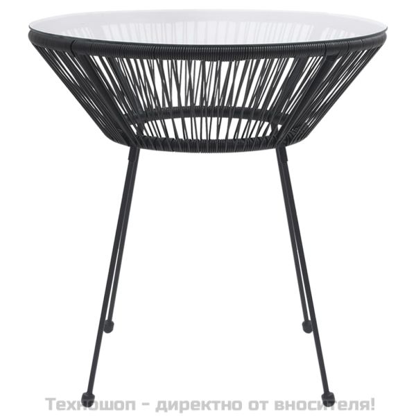 Градински трапезен комплект от 5 части черен