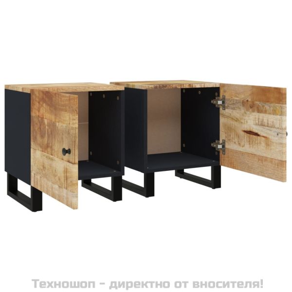 Нощни шкафчета, 2 бр, 40x33x46 см, манго масив