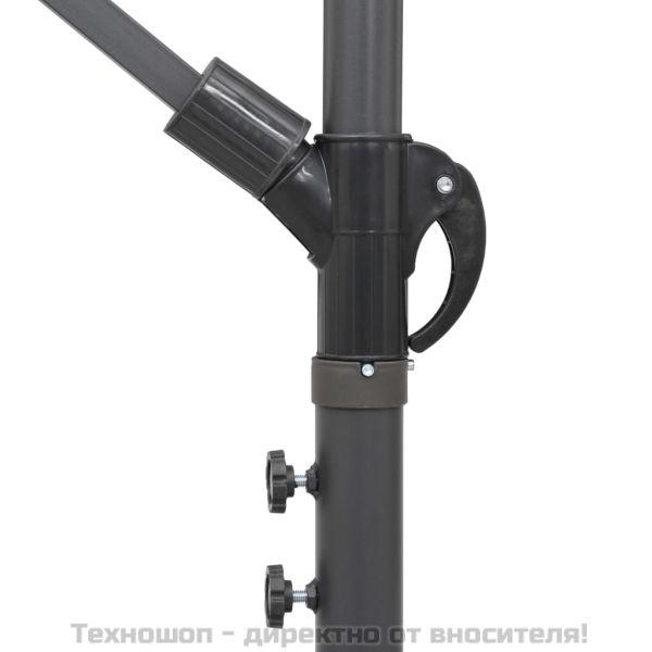 Окачен чадър, таупе, 3 м, алуминиев прът