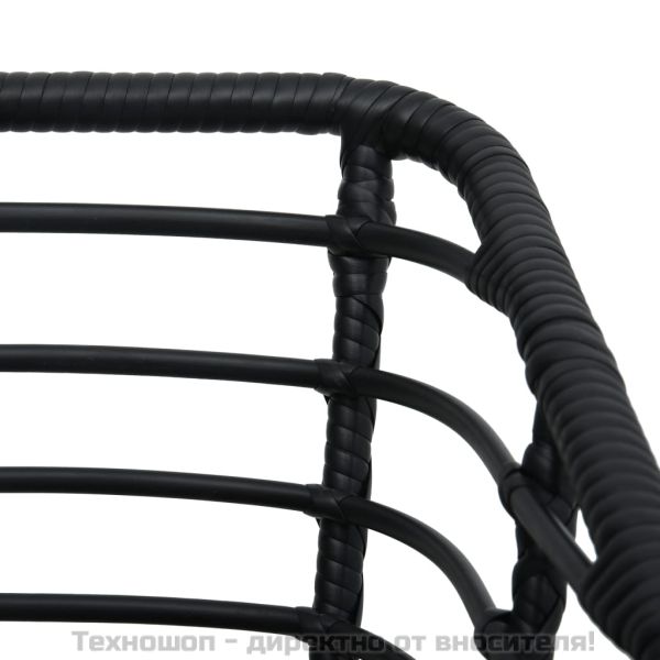 Бистро комплект, 3 части, полиратан, черен