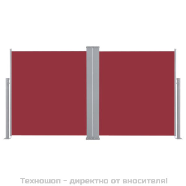 Прибираща се странична тента, червена, 100x600 см