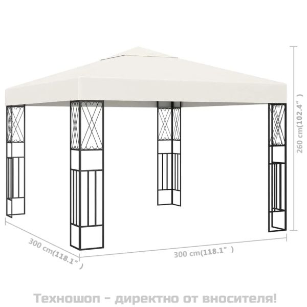 Шатра, 3x3 м, кремава, текстил