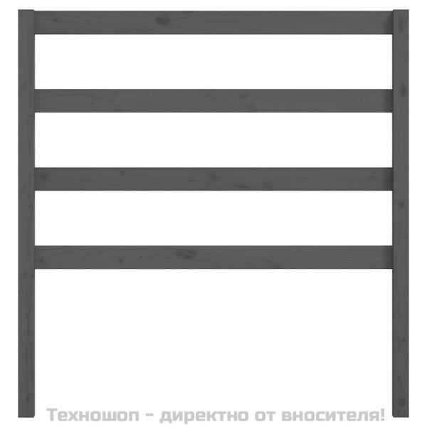 Горна табла за легло, сива, 96x4x100 см, бор масив