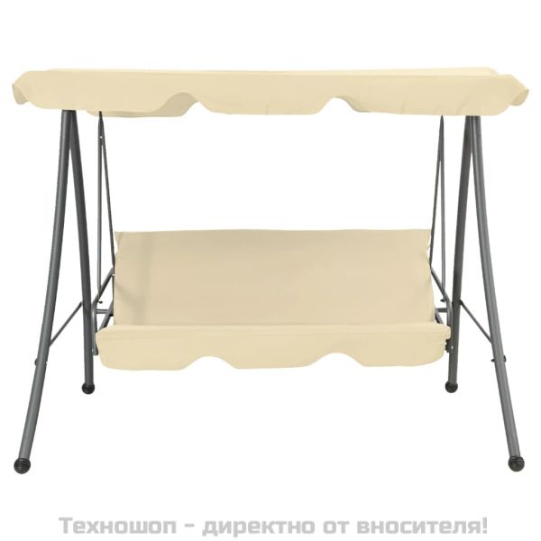 Градинска люлка със сенник, пясъчнобяла