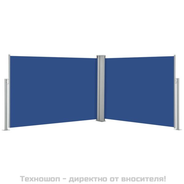 Прибираща се странична тента, синя, 100x1000 см