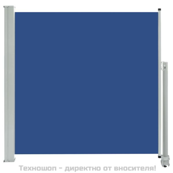 Прибираща се дворна странична тента, 160x300 см, синя