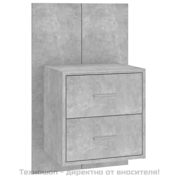 Нощно шкафче за стенен монтаж, бетонно сиво