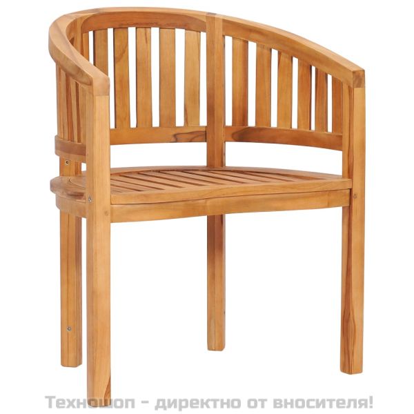 Стол с форма на банан, тиково дърво масив