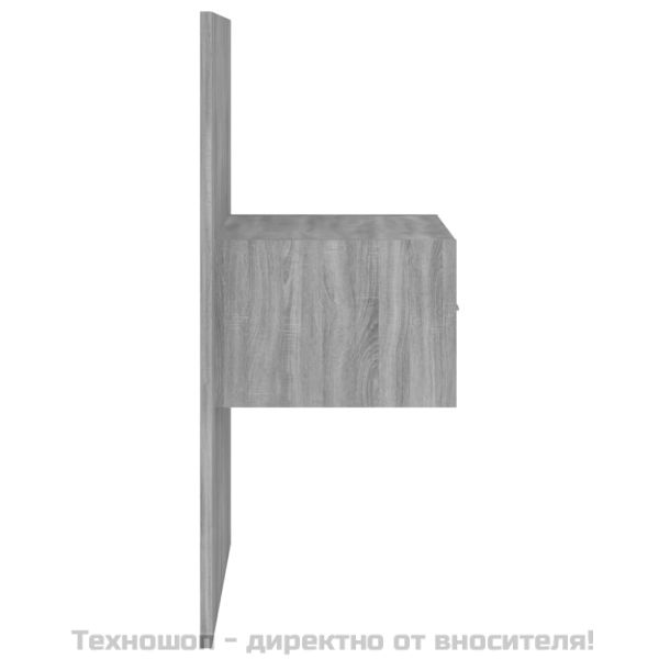 Нощно шкафче за стенен монтаж, сив сонома