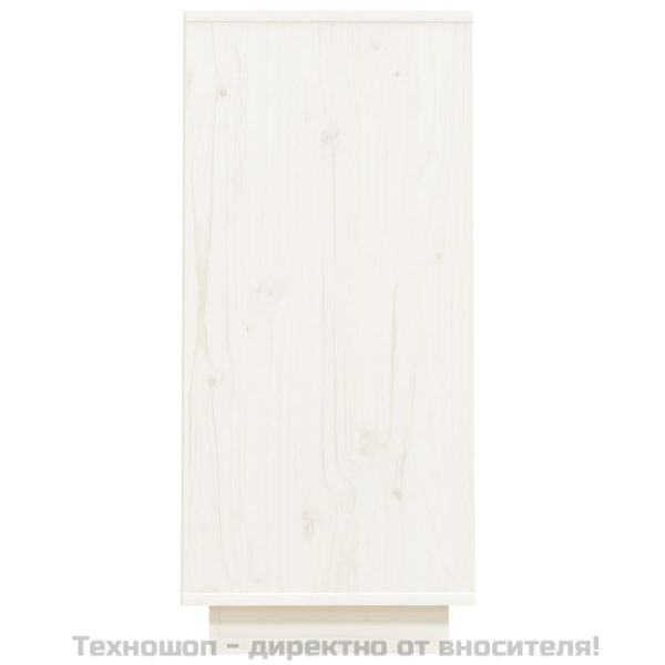 Конзолен шкаф, бял, 60x34x75 см, бор масив
