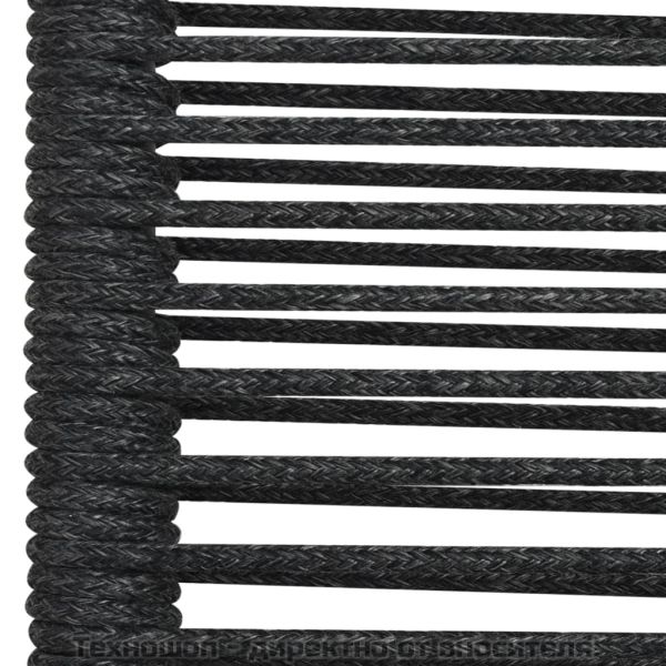 Градински трапезен комплект 7 части памучно въже стомана черен