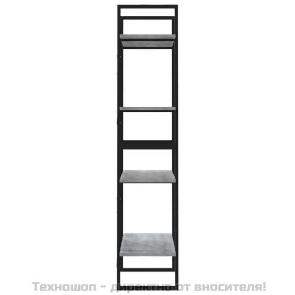 Библиотека на 4 нива, сив сонома, 60x30x140 см, инженерно дърво