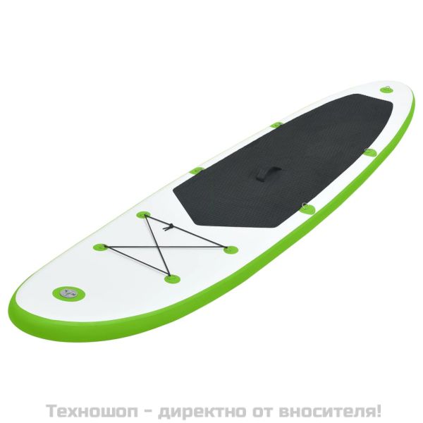 Комплект надуваем стендъп падълборд, зелено и бяло