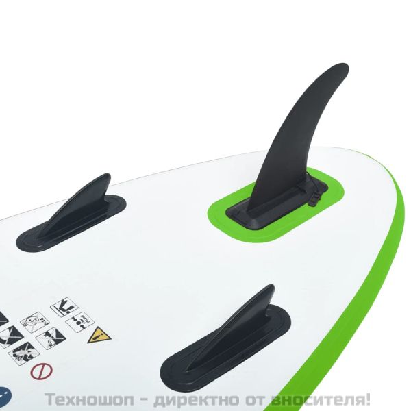 Комплект надуваем стендъп падълборд, зелено и бяло