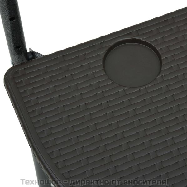 Окачена балконска маса, кафява, 60x64x83,5 см, пластмасов ратан