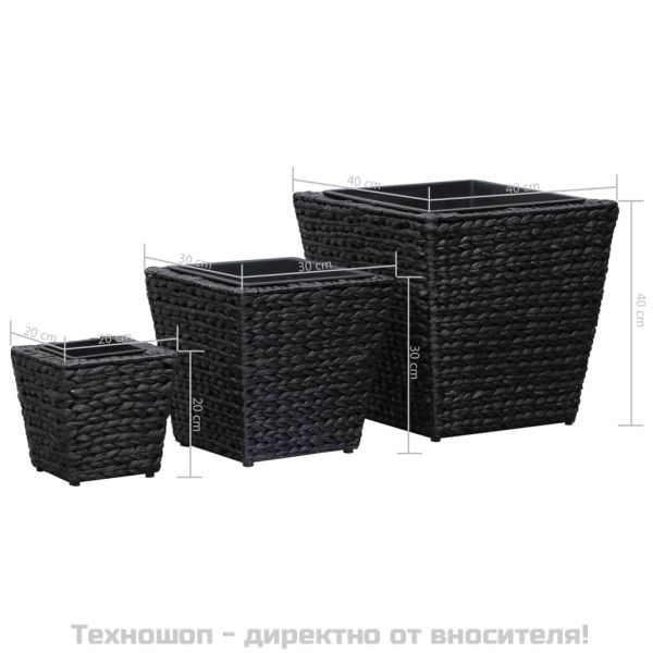Повдигнати лехи, 3 бр, воден хиацинт, черни